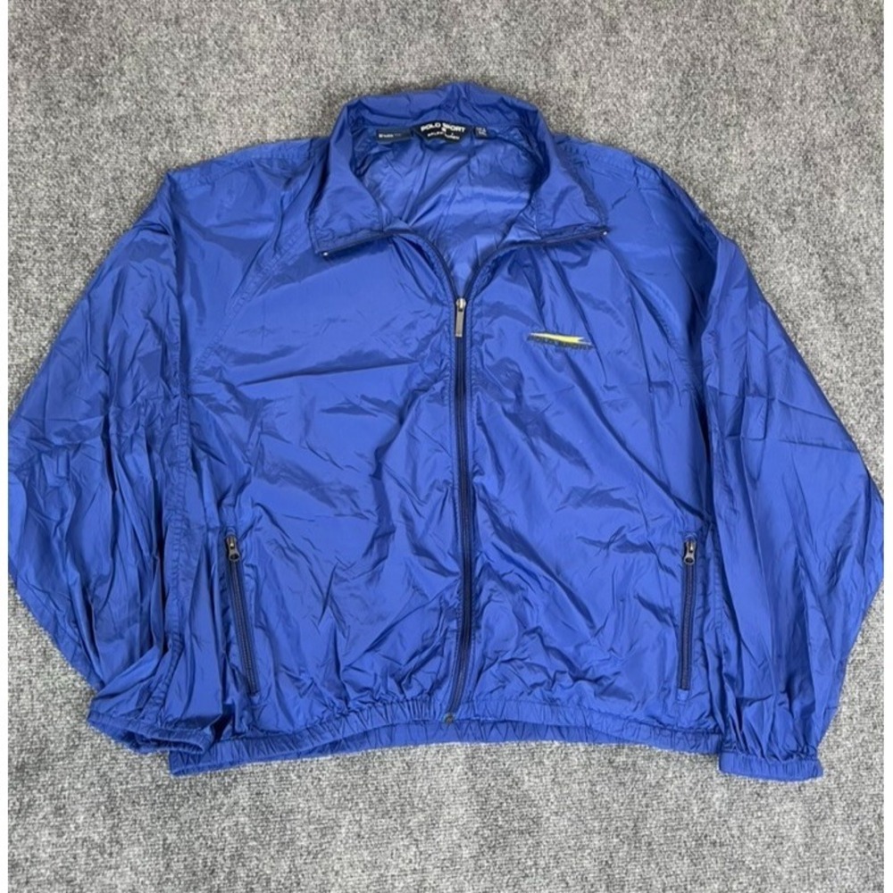 Polo Sport Ralph Lauren Blue Windbreaker Jacket Nylon Long Sleeve Size XXL